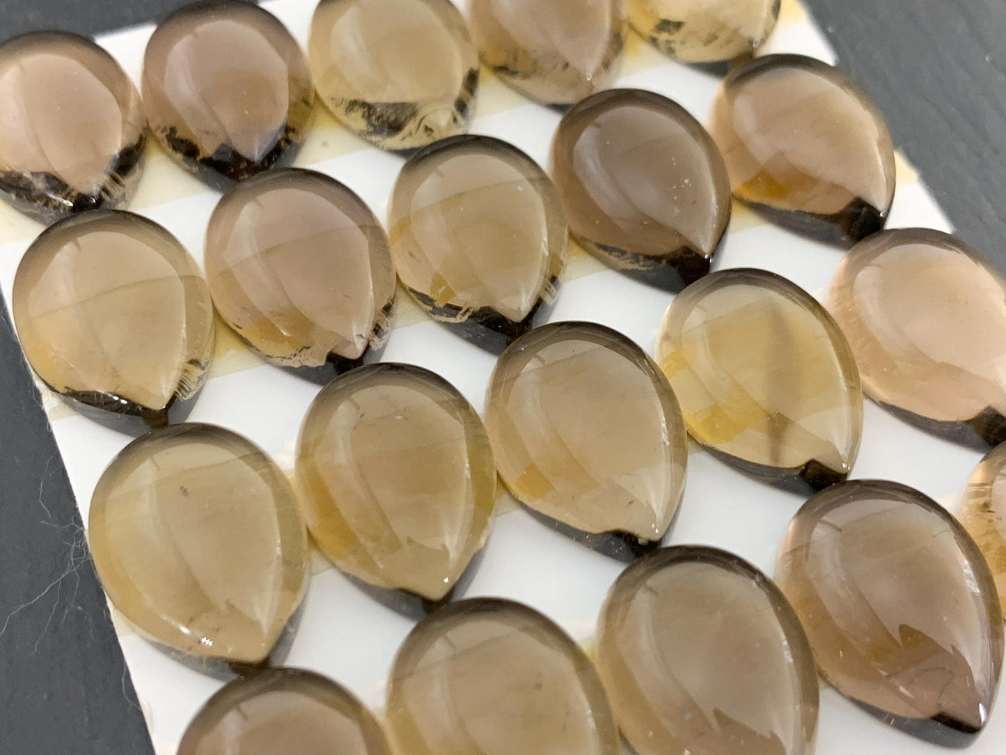 Smokey quartz pear 13x18mm cabochon - Calibrated cabochons