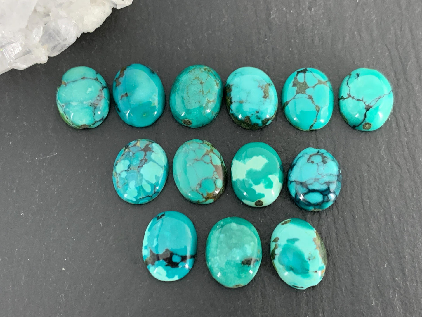 Tibetan Turquoise oval 9x11mm cabochon - Select your cabochon
