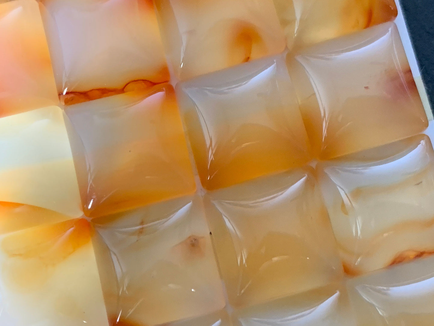Carnelian square 15mm cabochon - Calibrated cabochons