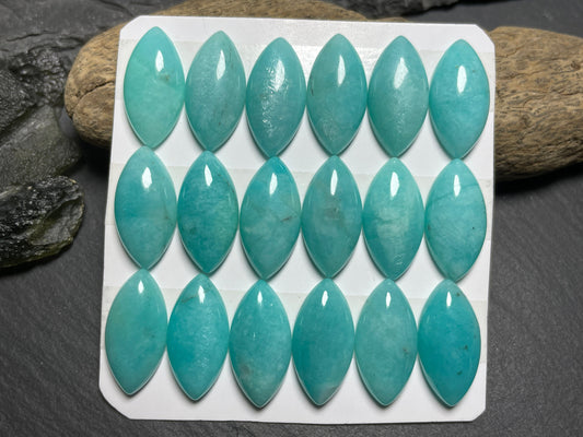 Amazonite marquise 10x20mm - Calibrated cabochons