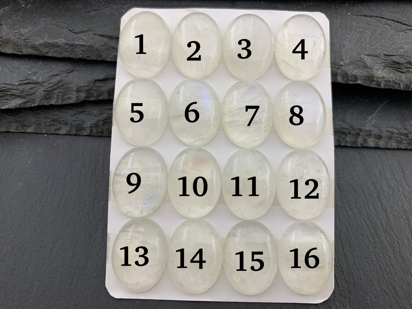 Rainbow Moonstone oval 15x20mm cabochon - Calibrated cabochons