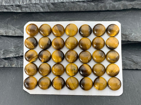 Tiger eye round 10mm cabochon - Calibrated cabochons