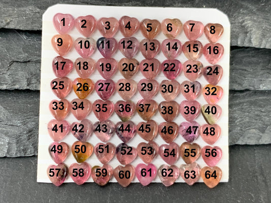 Pink Tourmaline heart 5mm cabochon - Calibrated acbochons