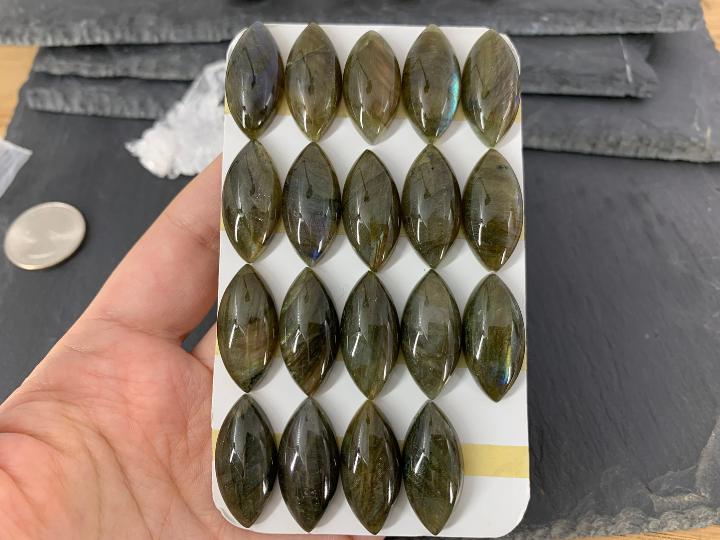 Labradorite marquise  12x25mm cabochon - Calibrated Cabochons