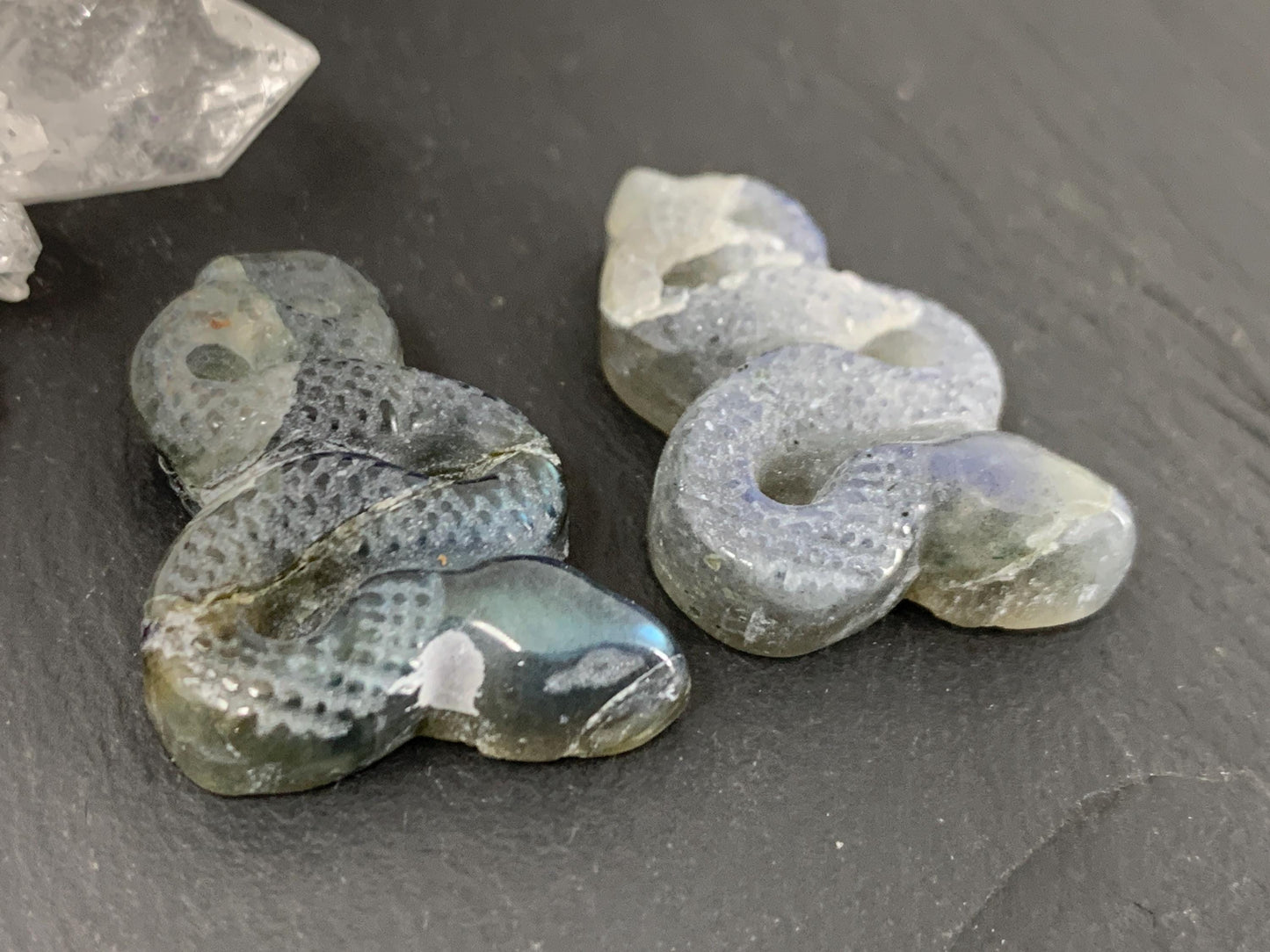 Discounted Labradorite snake cabochon - Snake carving