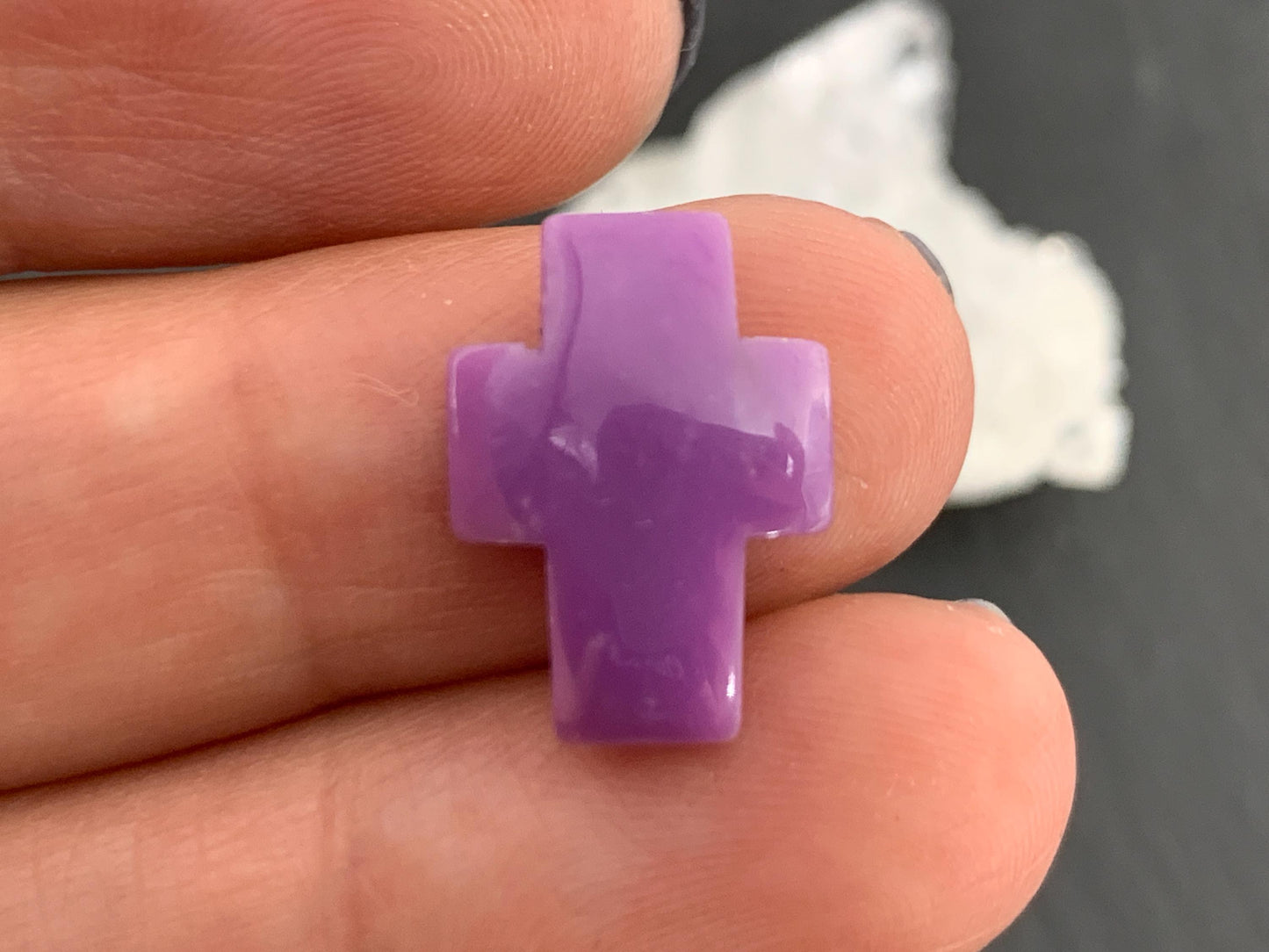 Phosphosiderite cross 12x16mm cabochon - Calibrated cabochons