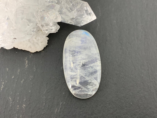 Rainbow Moonstone 27x15x6mm cabochon