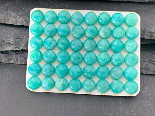 Amazonite round 8mm Cabochon - Calibrated cabochons