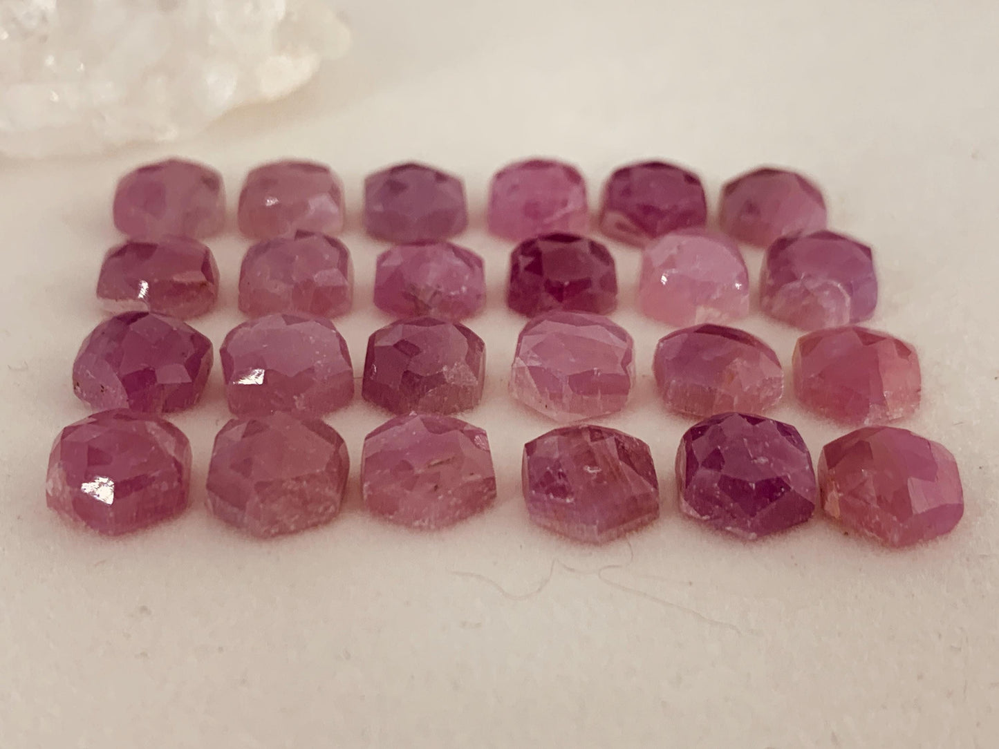 Discounted Faceted Pink Sapphire hexagon 8x9mm cabochon