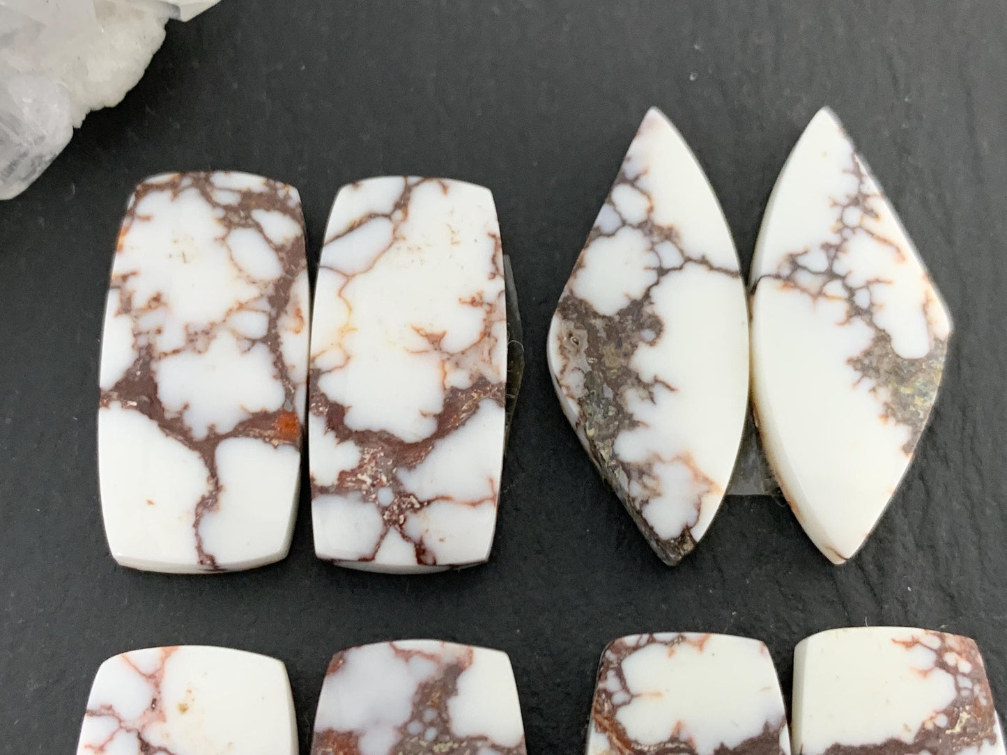 Wild Horse Jasper 22-26mm long cabochon pair