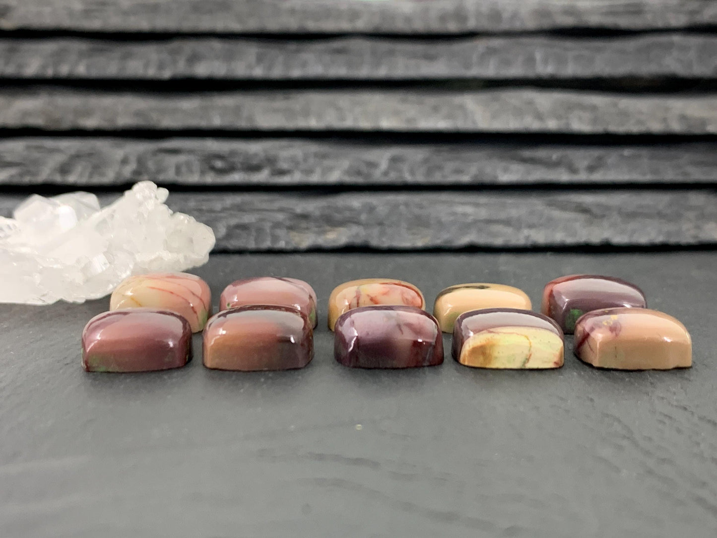 Mookaite Jasper square 12mm cabochon