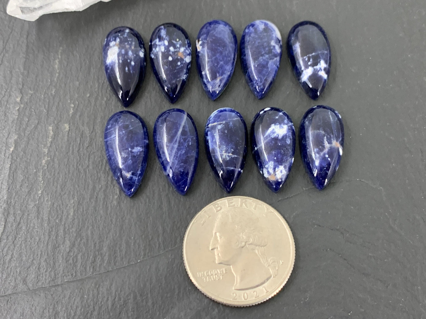Sodalite pear 10x20mm cabochon