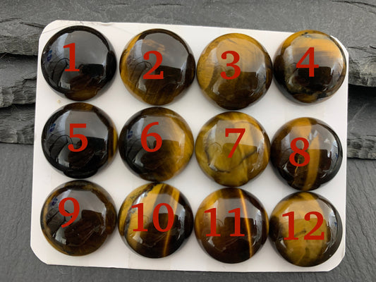 Tiger eye round 18mm cabochon - Calibrated cabochons