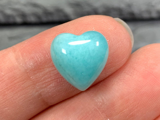 Amazonite heart 12x12mm cabochon - Calibrated cabochons