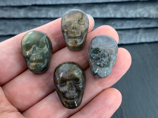 Custom listing 4 Labradorite Skulls Cabochon 15x22mm