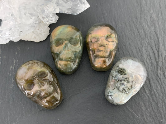 Custom listing 4 Labradorite Skulls Cabochon 15x22mm