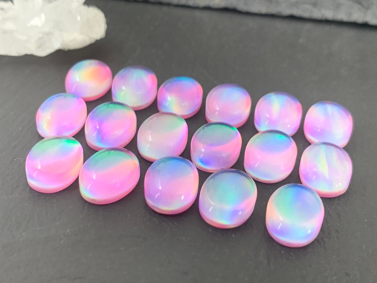 Aurora Opal oval 10x14mm cabochons - Doublet cabochons (Copy)
