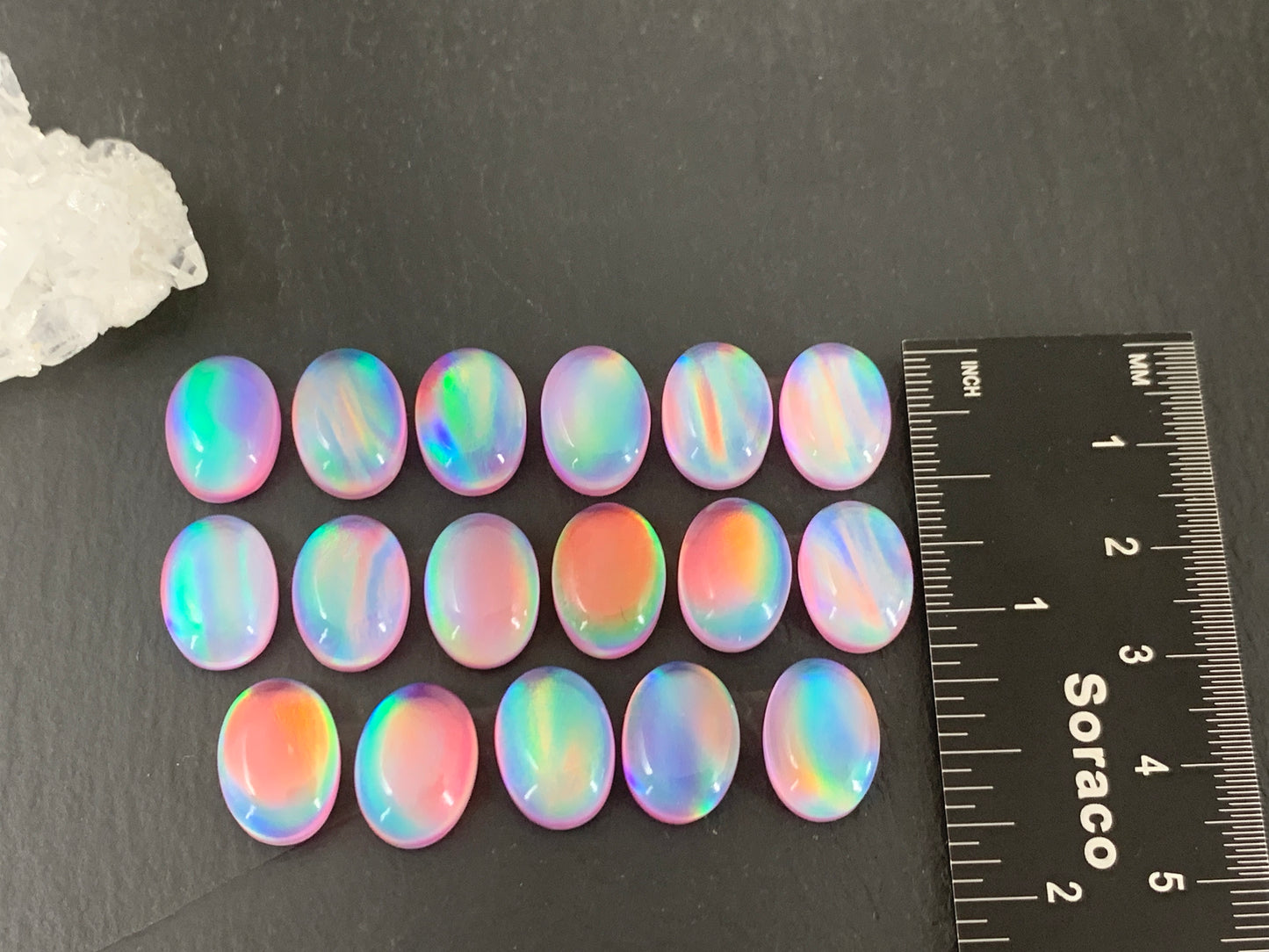Aurora Opal oval 10x14mm cabochons - Doublet cabochons (Copy)