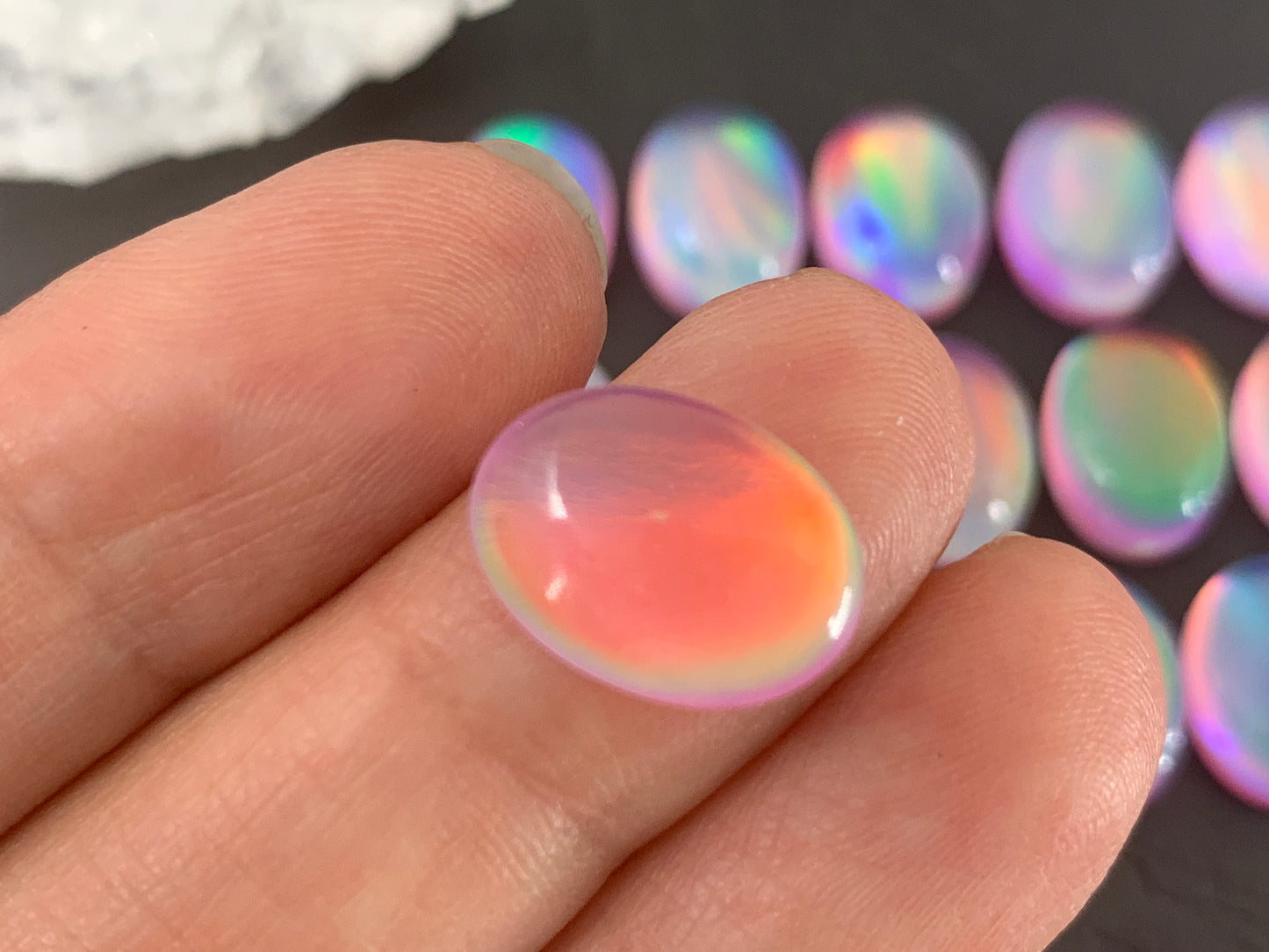 Aurora Opal oval 10x14mm cabochons - Doublet cabochons (Copy)
