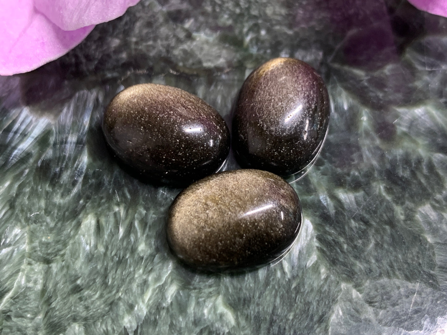 Gold Obsidian oval 12x16mm cabochon - Calibrated Cabochons