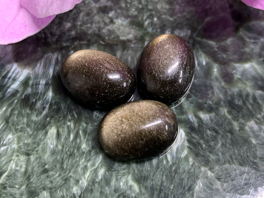 Gold Obsidian oval 12x16mm cabochon - Calibrated Cabochons