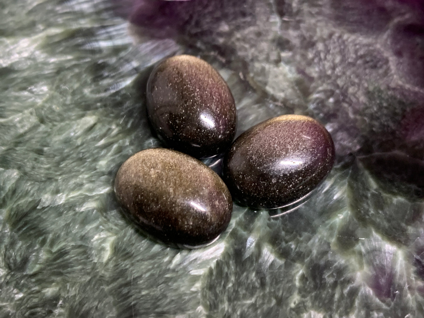 Gold Obsidian oval 12x16mm cabochon - Calibrated Cabochons