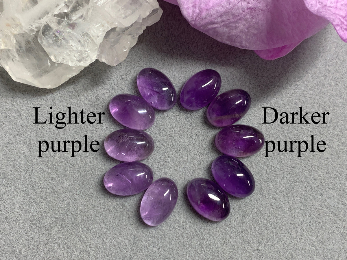 Amethyst oval 8x12mm cabochon - Calibrated cabochons