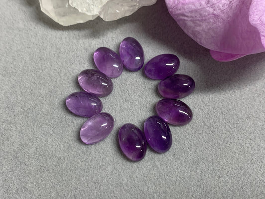 Amethyst oval 8x12mm cabochon - Calibrated cabochons