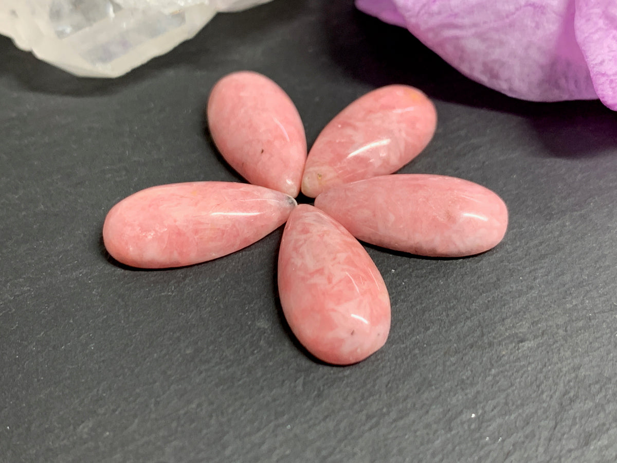 Rhodochrosite pear 10x20mm cabochon -  Calibrated cabochons