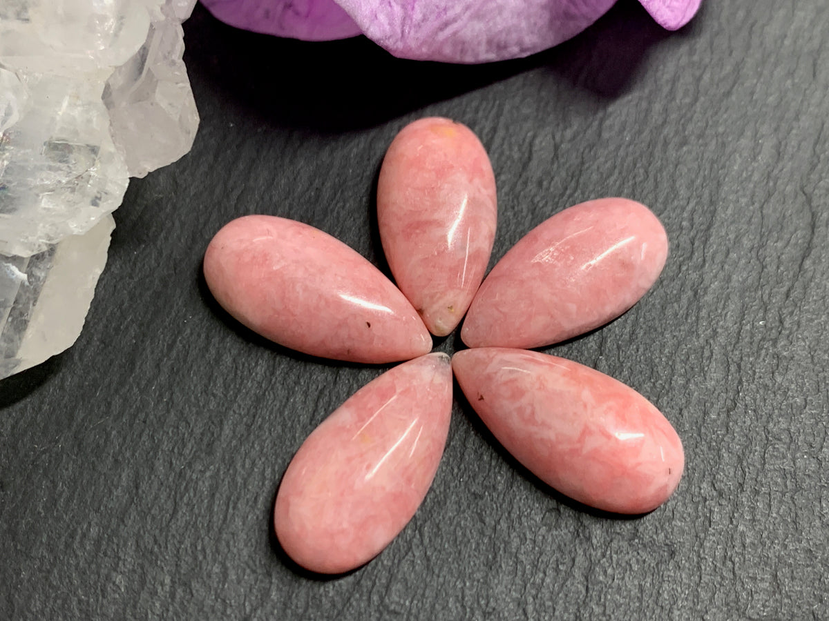 Rhodochrosite pear 10x20mm cabochon -  Calibrated cabochons