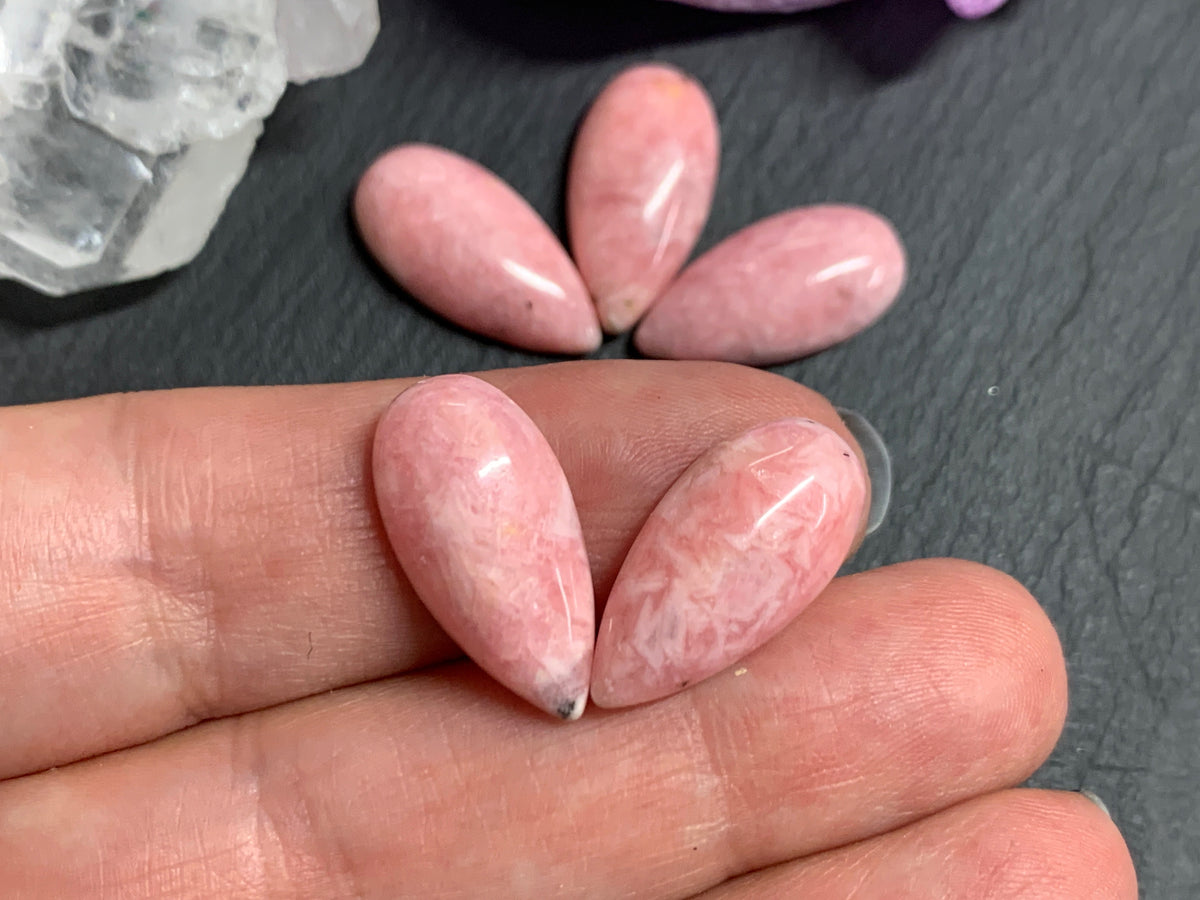Rhodochrosite pear 10x20mm cabochon -  Calibrated cabochons