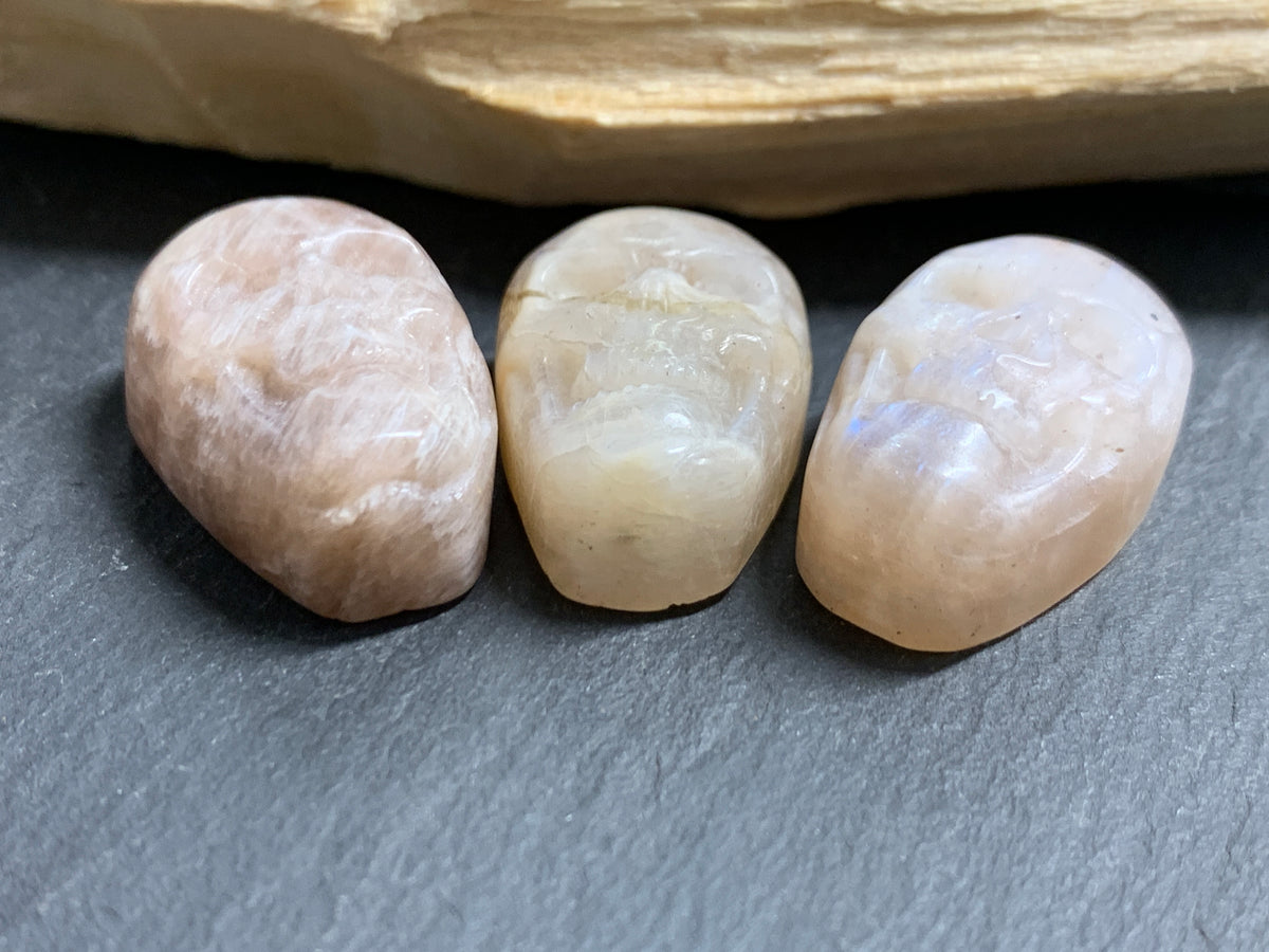 Moonstone Skull Carving 22mm long Crystal Skull