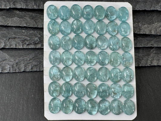 Blue Green Apatite 7x9mm Cabochon