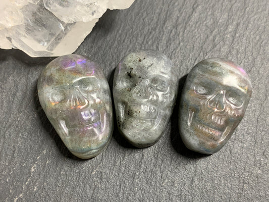 Labradorite Skull Carving 22mm long -  Crystal Skull, Witchy Jewelry