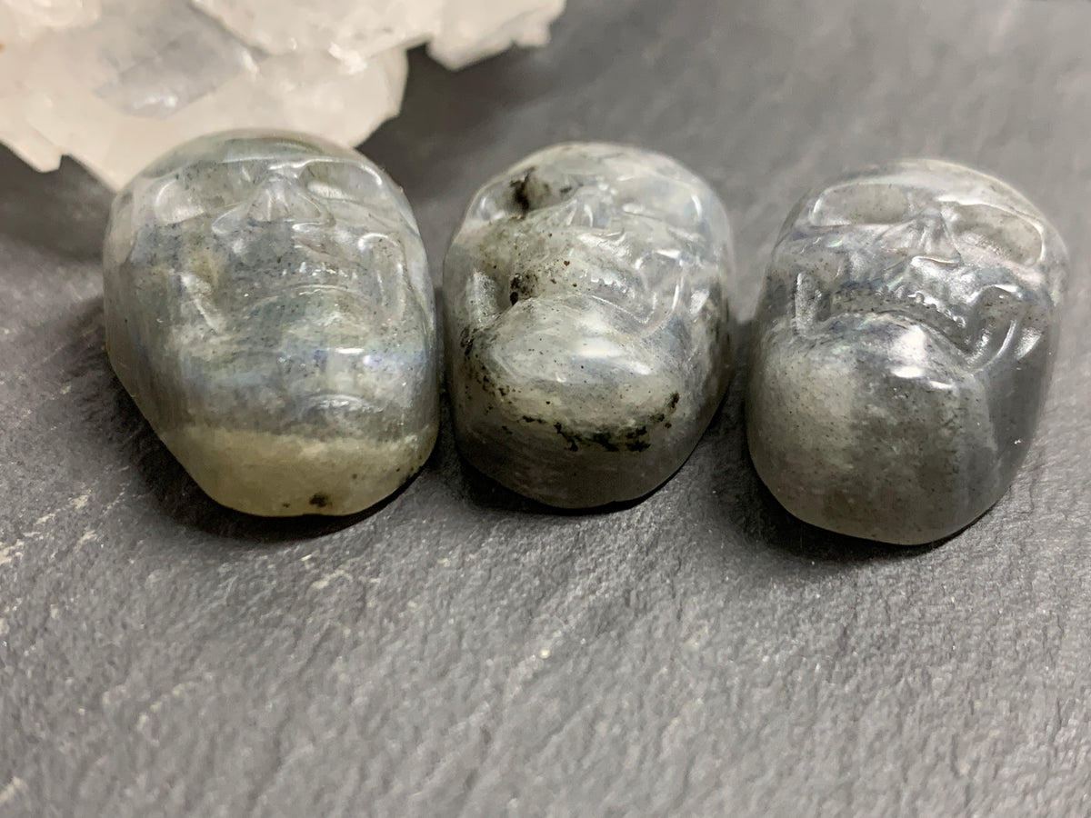 Labradorite Skull Carving 22mm long -  Crystal Skull, Witchy Jewelry