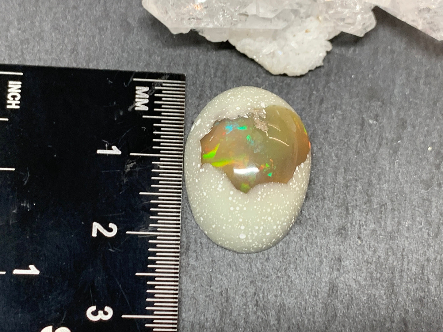 Ethiopian Opal Cabochon – Stabilized Welo Opal with Bright Play of Color - 15x21x9mm