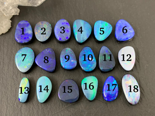 Australian Opal doublet 10-13mm long cabochon
