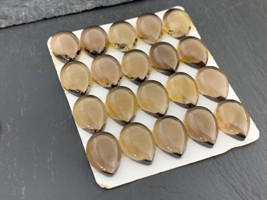 Smokey quartz pear 13x18mm cabochon - Calibrated cabochons