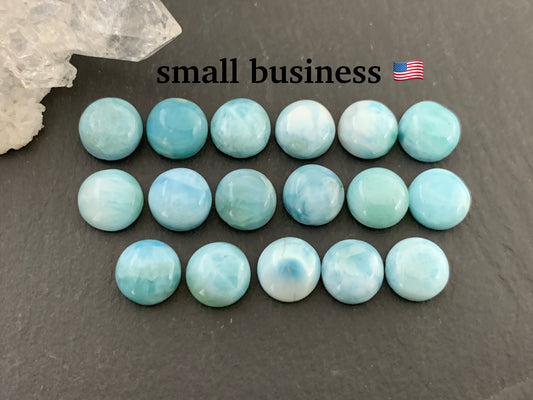 Larimar round 8mm cabochon