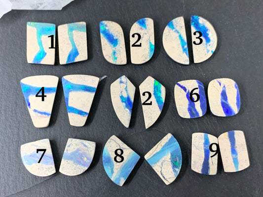 Australian Opal doublet pair 14-21mm long cabochon