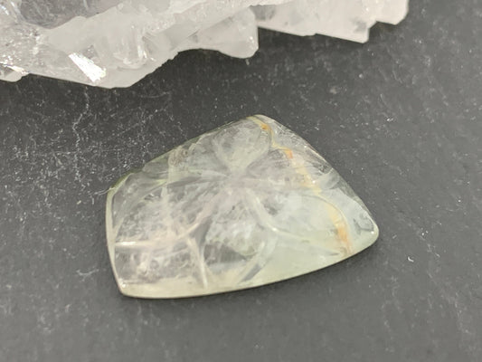 Carved Tourmaline 14x19x4mm cabochon