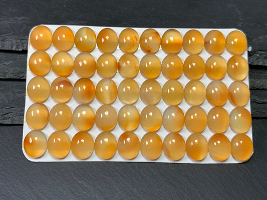 Carnelian oval 10x12mm cabochon - Calibrated cabochons
