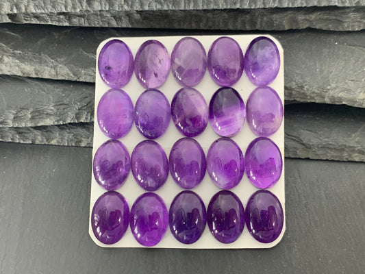 Amethyst oval 13x18mm cabochon - Calibrated cabochons