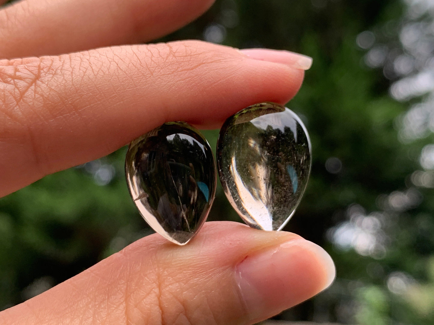 Smokey quartz pear 18, 20mm cabochon - Calibrated cabochons   es