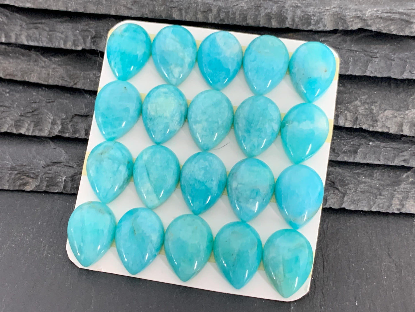 Amazonite pear 12x16mm cabochon - Calibrated cabochons