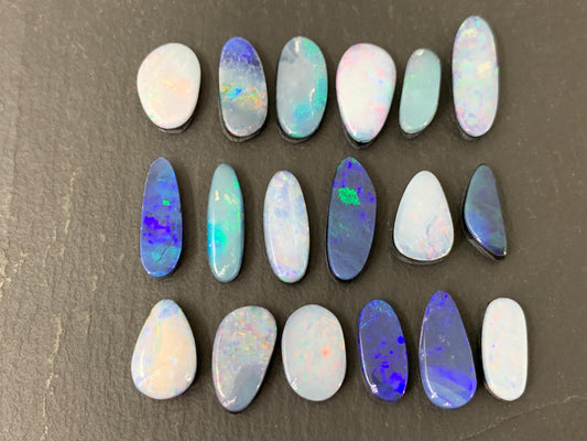 Australian Opal doublet 12-18mm long cabochon