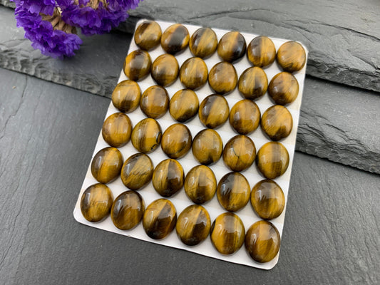 Tiger eye oval 10x12mm cabochon - Calibrated cabochons