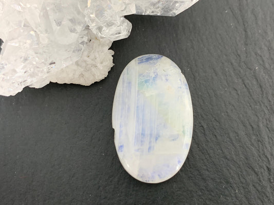 Discounted Rainbow Moonstone 25x16x5mm cabochon