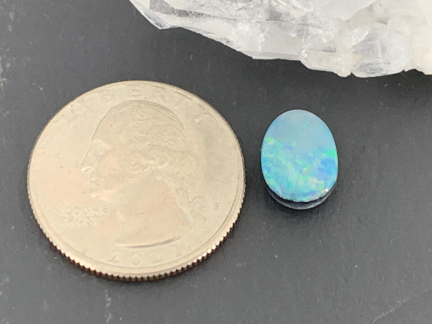 Australian Opal Doublet 8x11x4mm cabochon