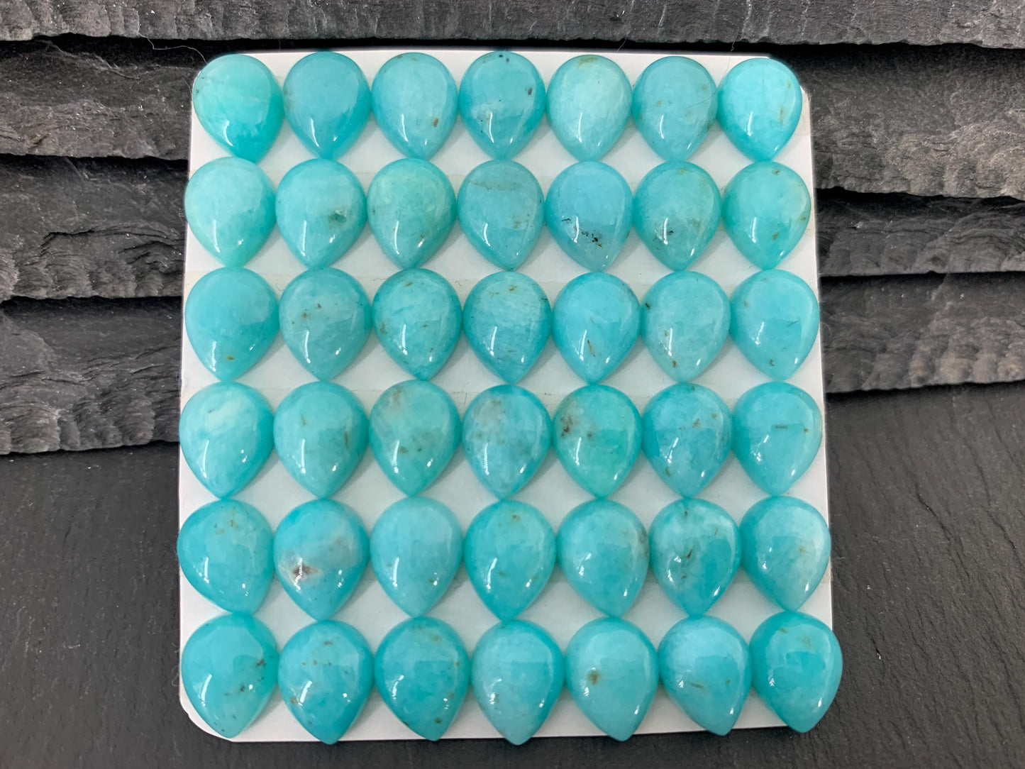 Amazonite pear 8x10mm cabochon - Calibrated cabochons
